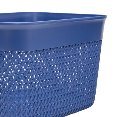 Life Story Lightweight Heavy Duty Storage Woven Basket 16 Quarts, Blue (12 Pack) - VMInnovations