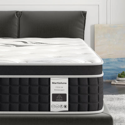 Martisiluna 10.5" Hybrid Gel Memory Foam Mattress w/Coil Innerspring,Queen(Used) - VMInnovations