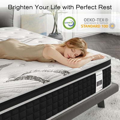 Martisiluna 10.5" Hybrid Gel Memory Foam Mattress w/Coil Innerspring,Queen(Used) - VMInnovations