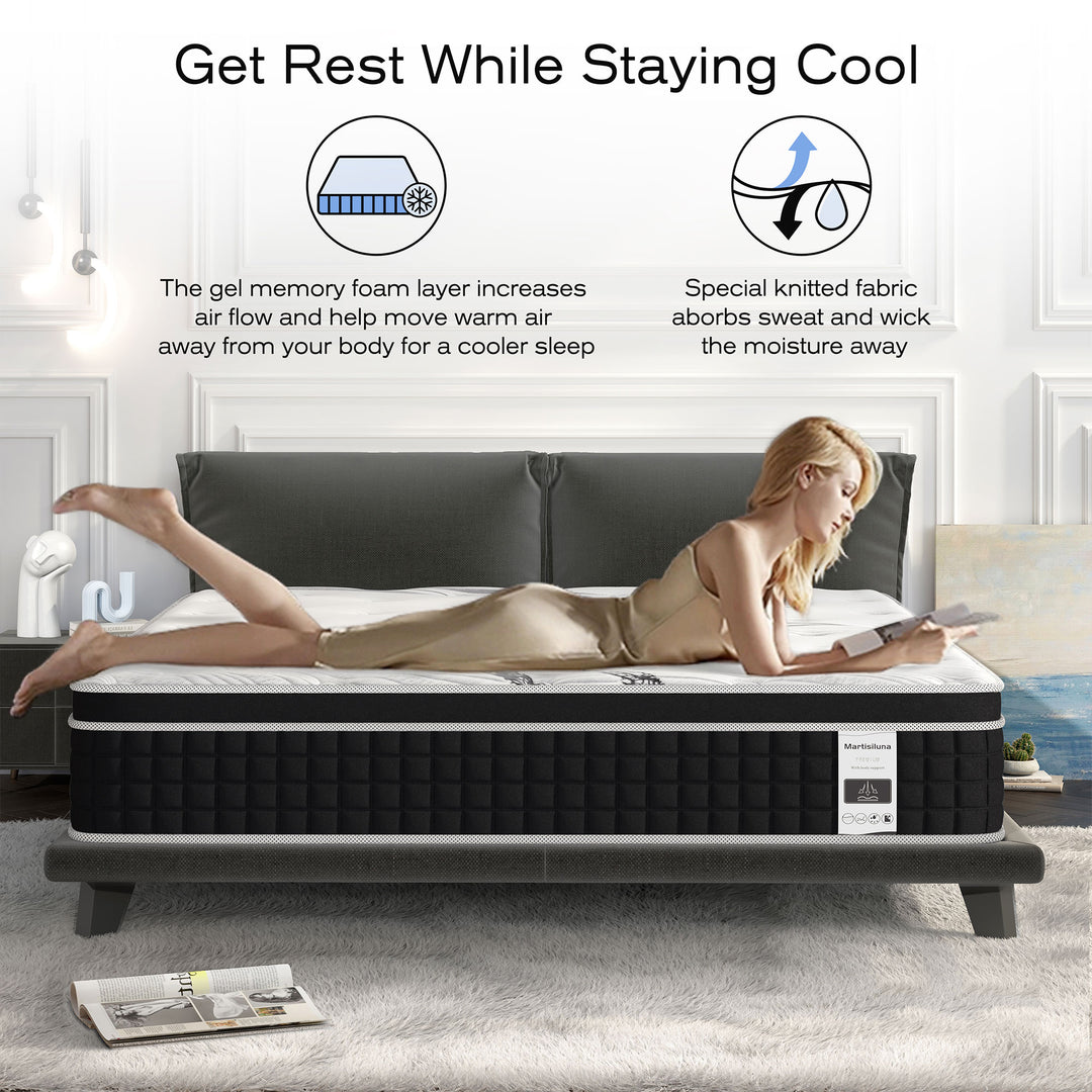 10.5 In Hybrid Gel Memory Foam Mattress with Coil Innerspring, Twin (Used)