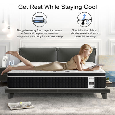 10.5 In Hybrid Gel Memory Foam Mattress with Coil Innerspring, Twin (Used) - VMInnovations