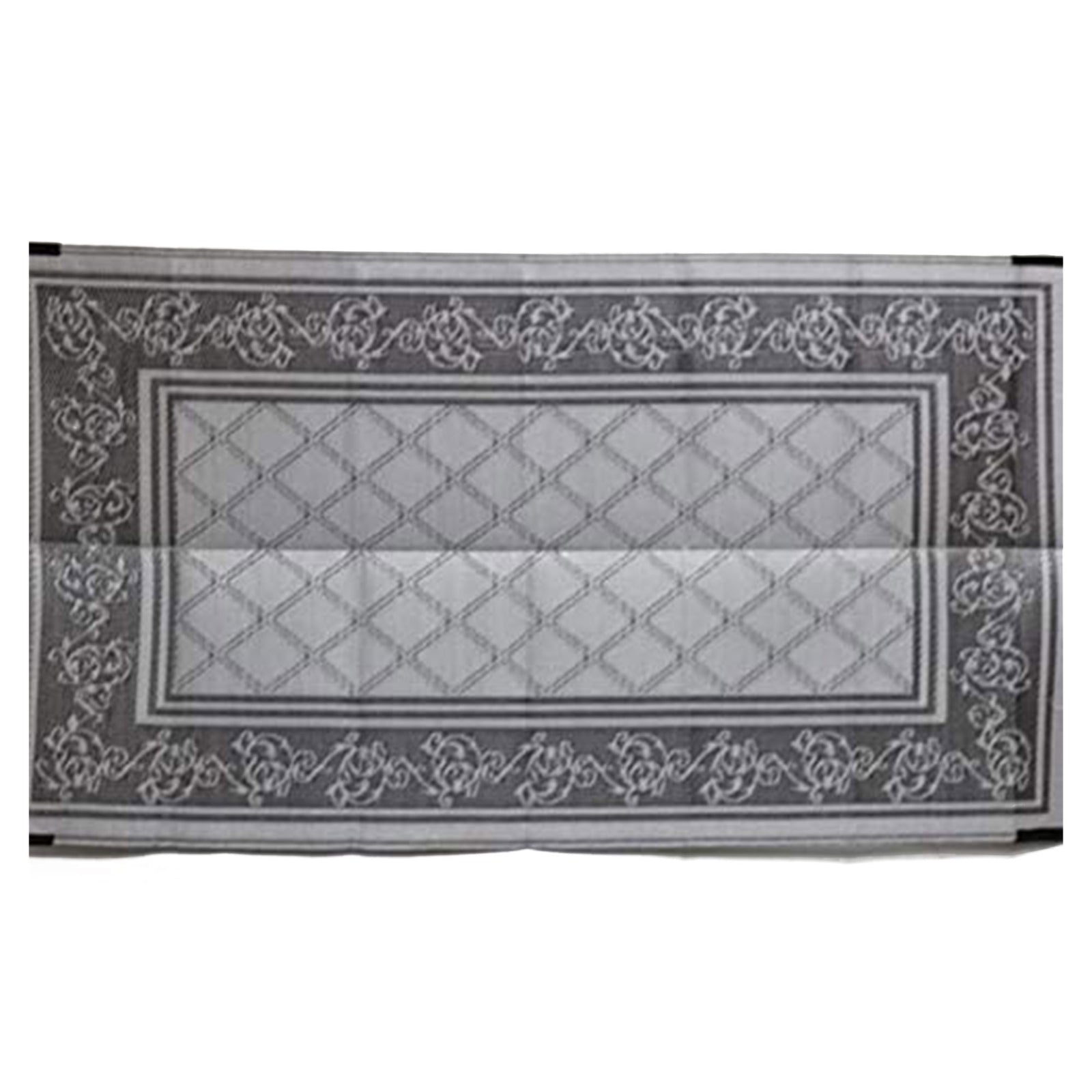 9 x 18 Foot Reversible Outdoor Mat for Patios and RVs, Grey Vine (Open Box) - VMInnovations