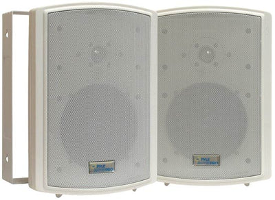 4) PYLE PDWR63 6.5" 700W Indoor/Outdoor Wall Audio Weatherproof Speakers White