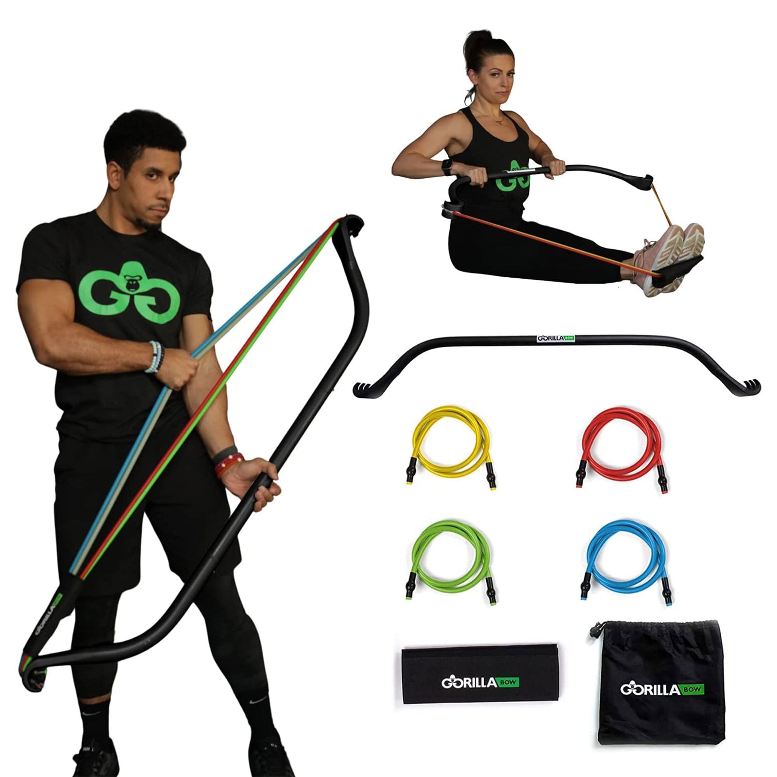 Original Home Workout Pilates Resistance Bands & Exercise Bow, Black (Used) - VMInnovations