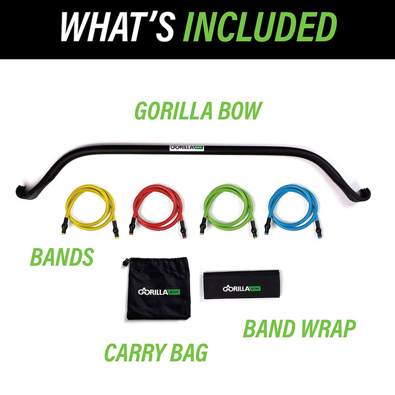 Gorilla Bow Original Home Workout Pilates Resistance Bands & Exercise Bow, Black