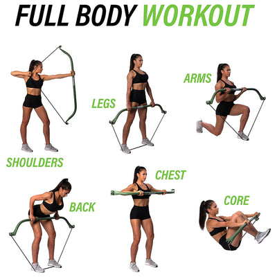 Gorilla Bow Workout Pilates Resistance Bands & Exercise Bow, Green(Used) - VMInnovations