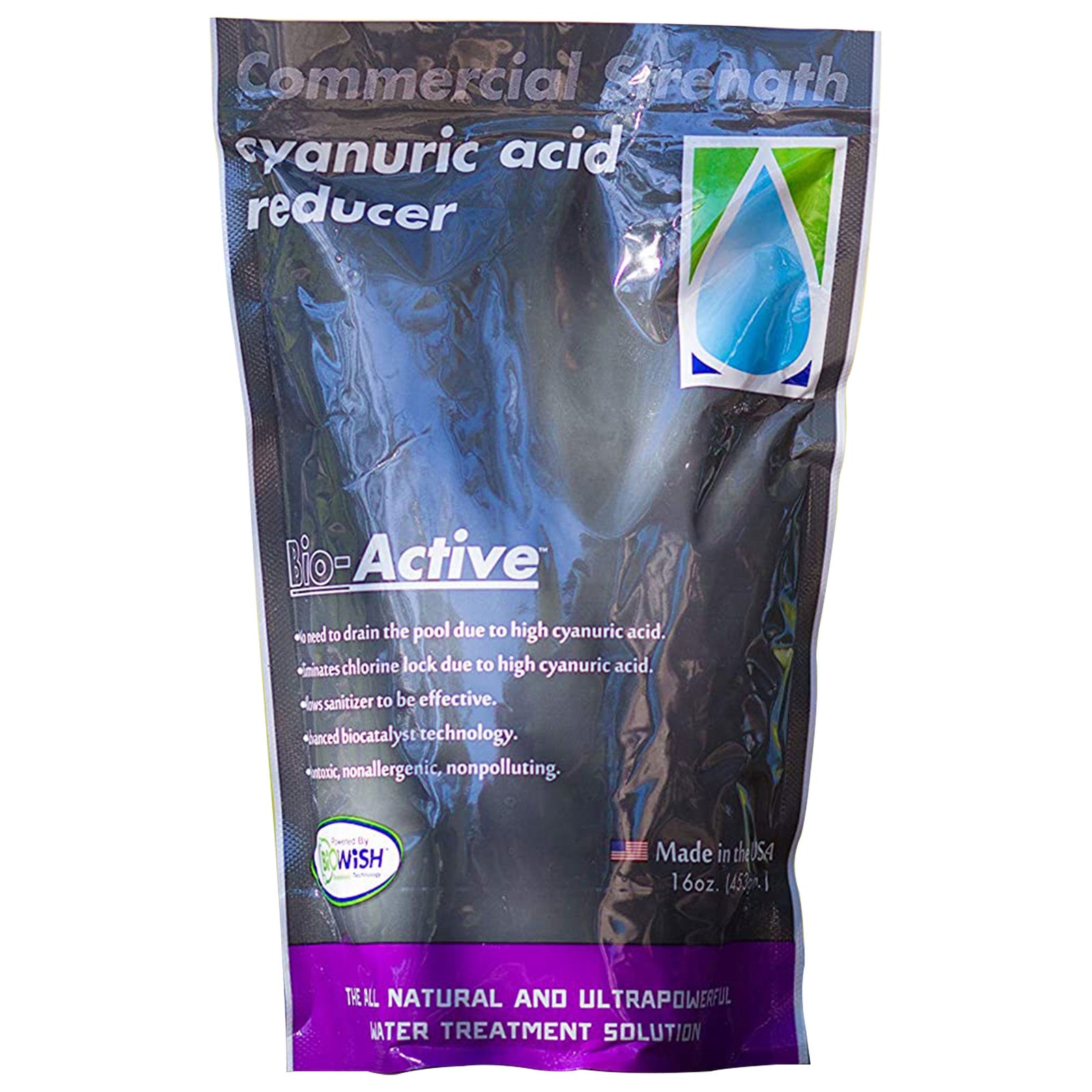 Bio-Active Non Polluting Cyanuric Acid Reducer Powder for Swimming Pools, 16 Oz - VMInnovations