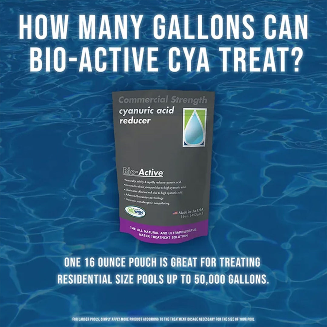 Bio-Active Non Polluting Cyanuric Acid Reducer Powder for Swimming Pools, 16 Oz