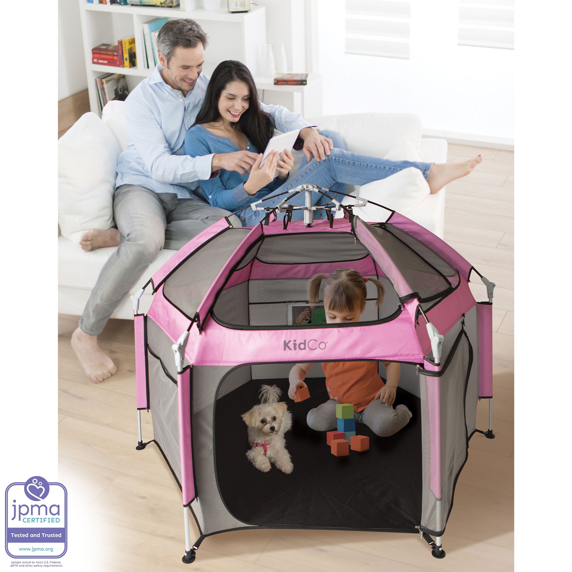KidCo Play N GoPod Lightweight Kids Travel Camp Tent Playard, Pink (Open Box) - VMInnovations