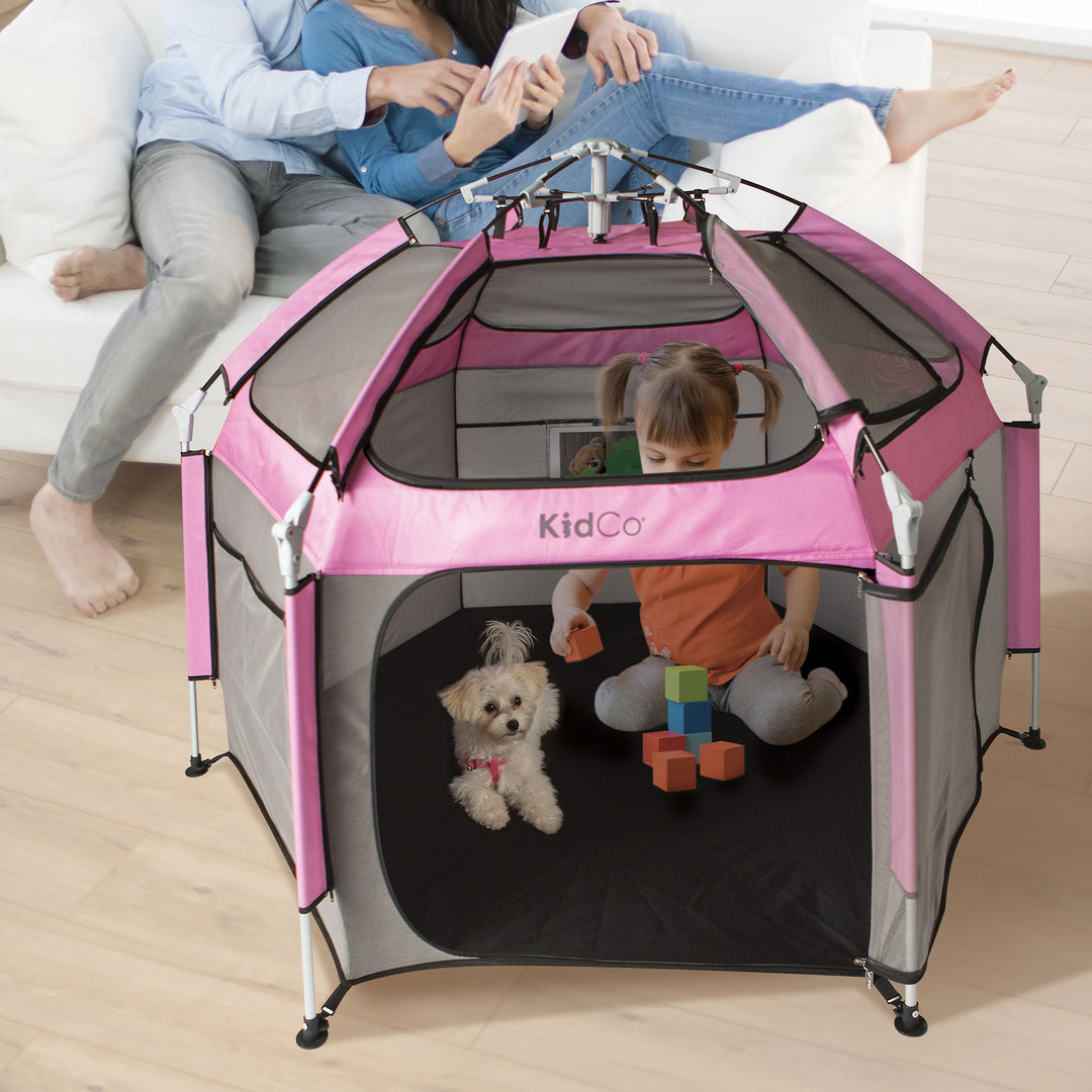 KidCo Play N GoPod Lightweight Kids Travel Camp Tent Playard, Pink (Open Box)