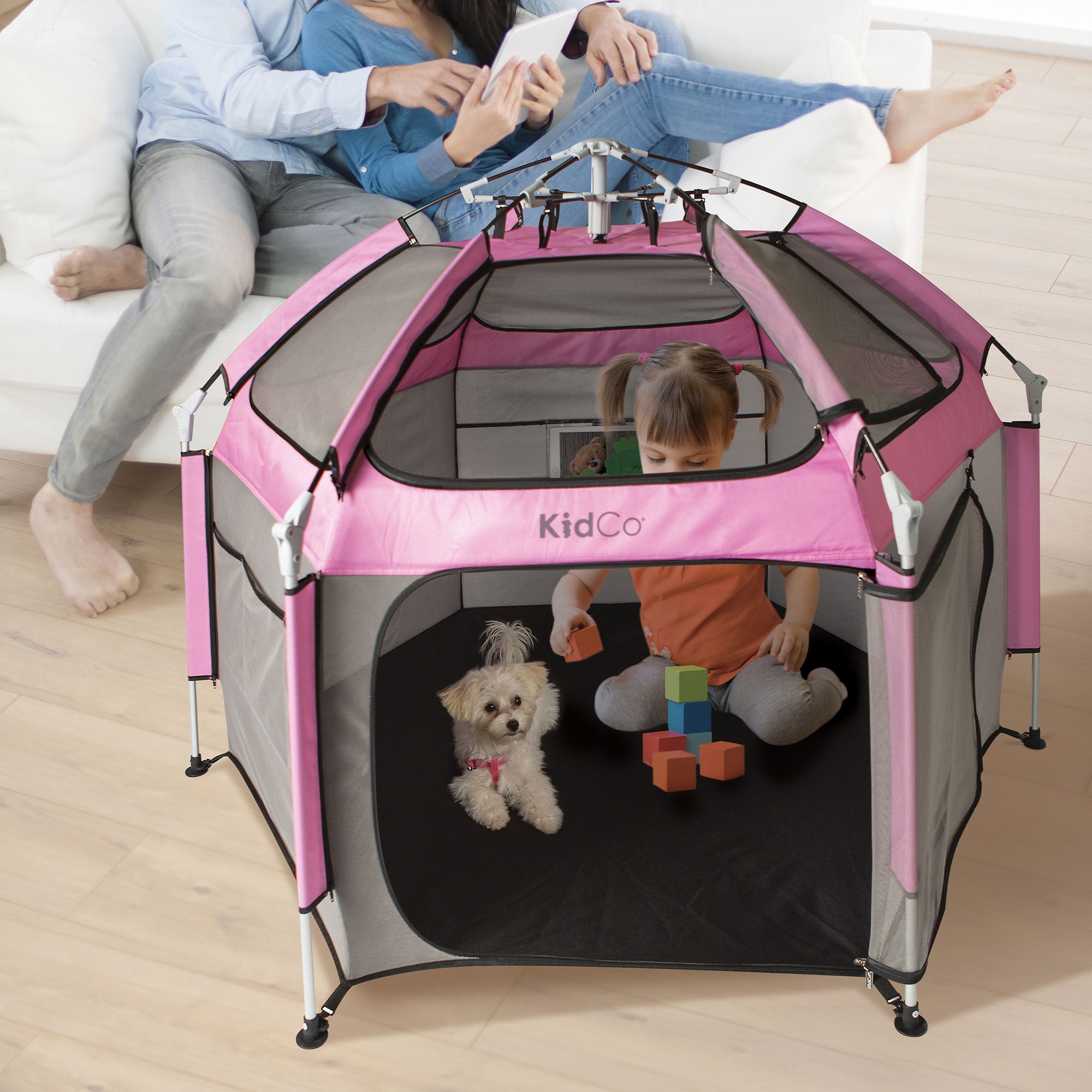 KidCo Play N GoPod Lightweight Kids Travel Camp Tent Playard, Pink (Open Box) - VMInnovations