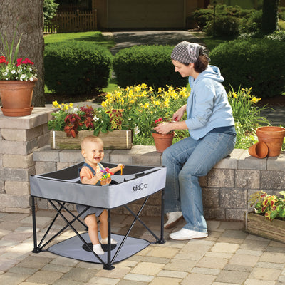 KidCo GoPod Adjustable Height Travel Activity Seat with Floor Mat, Midnight - VMInnovations