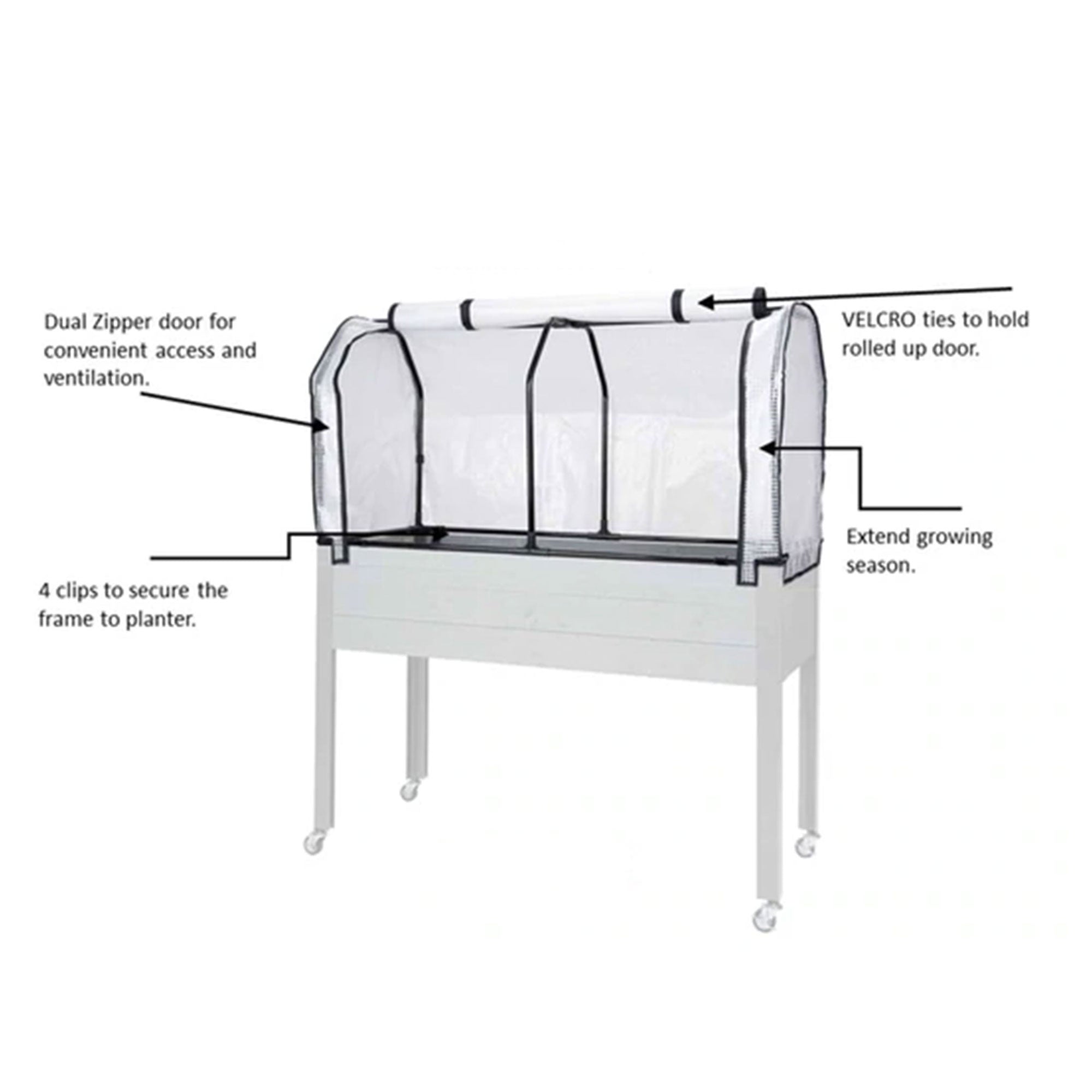 CedarCraft Elevated Spruce Planter with Greenhouse Cover, 21 X 47 X 30 Inches