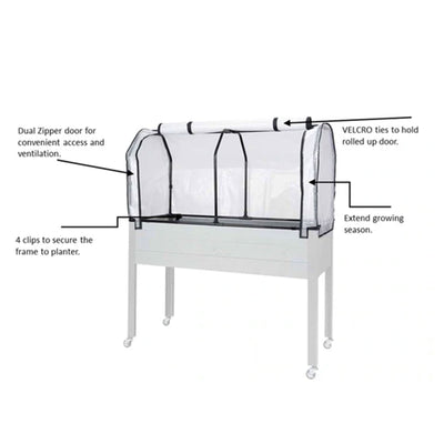 CedarCraft Elevated Spruce Planter with Greenhouse Cover, 21 X 47 X 30 Inches