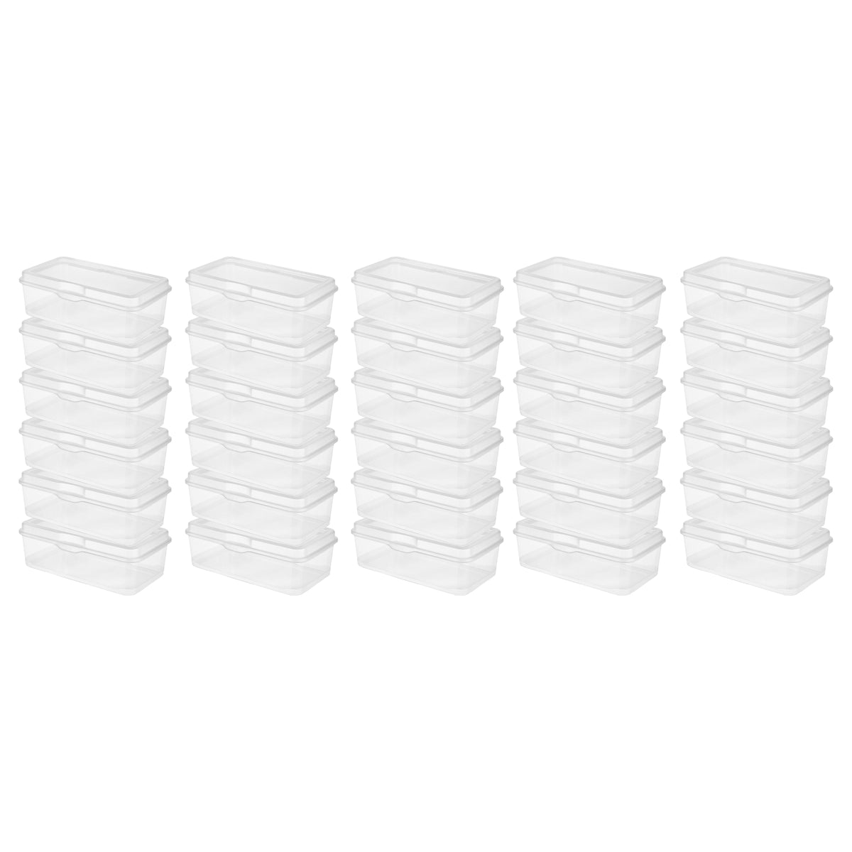 Sterilite Plastic Stacking FlipTop Latching Storage Box Container, Clear 30 Pack