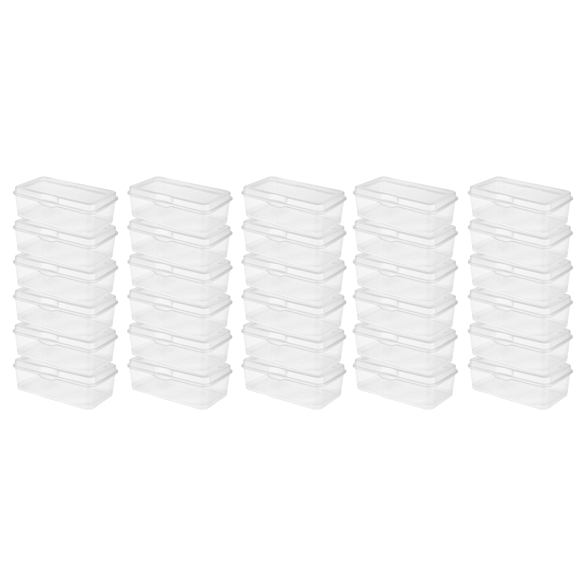 Sterilite Plastic Stacking FlipTop Latching Storage Box Container, Clear 30 Pack - VMInnovations