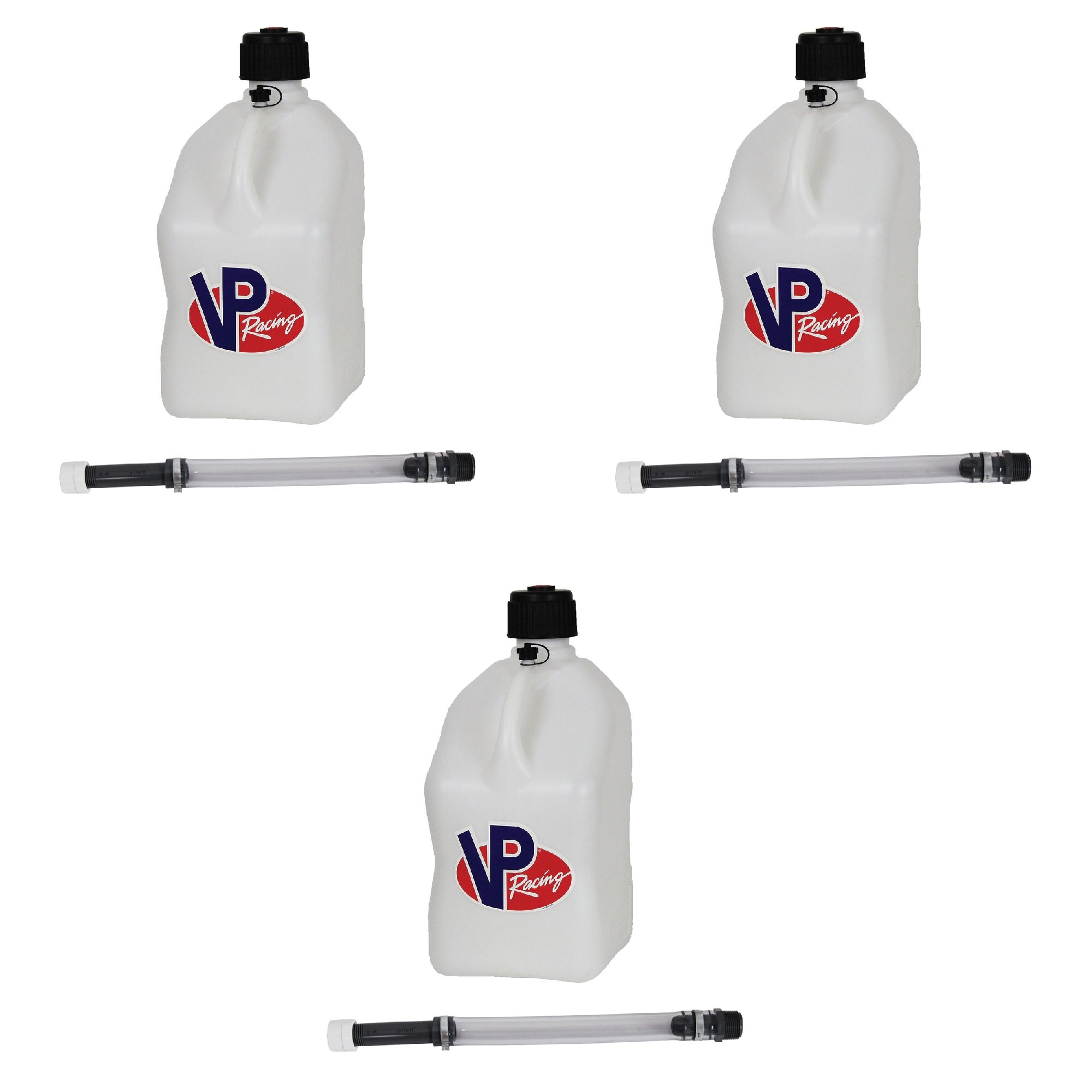 VP Racing 5.5 Gallon Motorsport Racing Utility Liquid Jug & 14 In Hose (3 Pack)