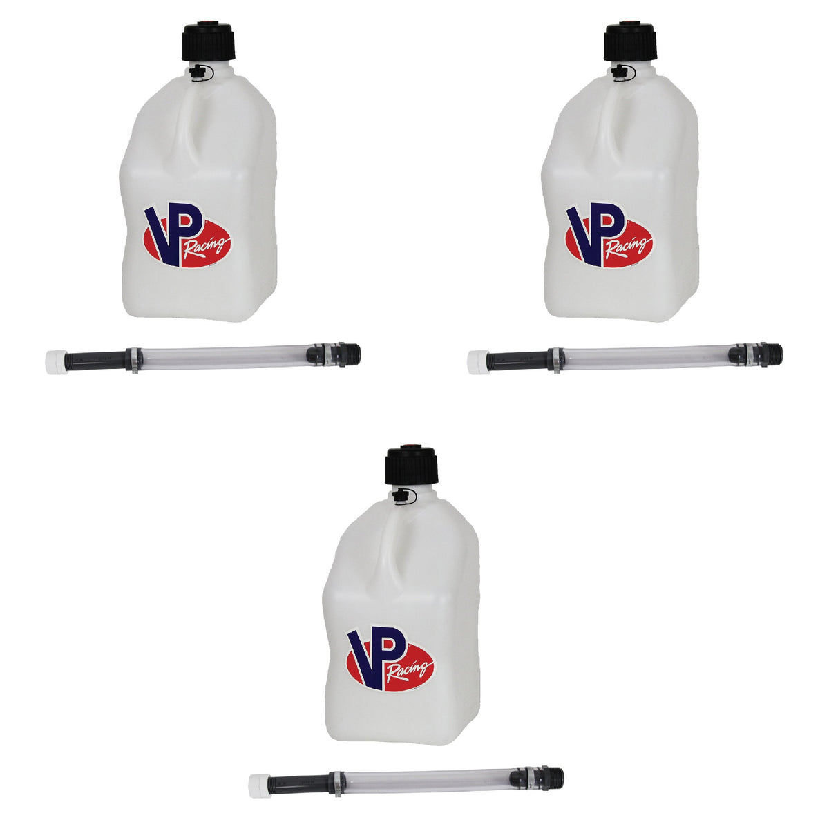VP Racing 5.5 Gallon Motorsport Racing Utility Liquid Jug & 14 In Hose (3 Pack)