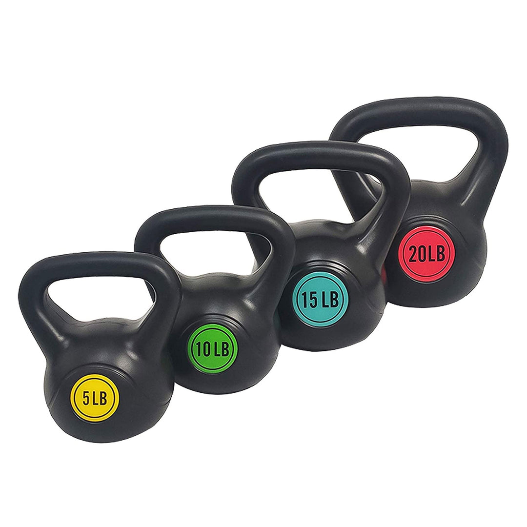 BalanceFrom Home Gym Vinyl Coated Solid Cast Iron Kettlebell Set (Open Box)