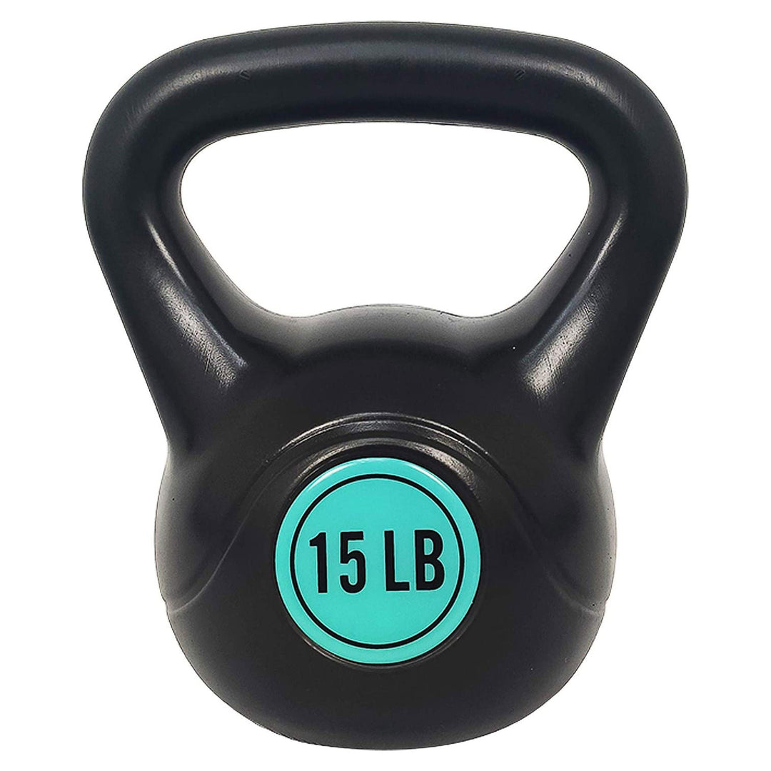 BalanceFrom Fitness Home Gym Vinyl Coated Solid Cast Iron Kettlebell Weight Set