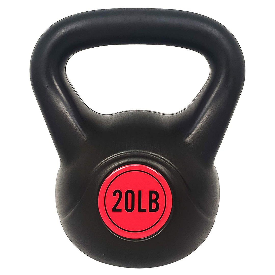 BalanceFrom Home Gym Vinyl Coated Solid Cast Iron Kettlebell Set (Open Box)