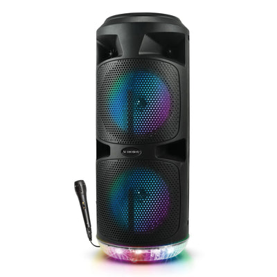 8 Inch Bluetooth Speaker with 360 Degree Lights and Microphone (Open Box)