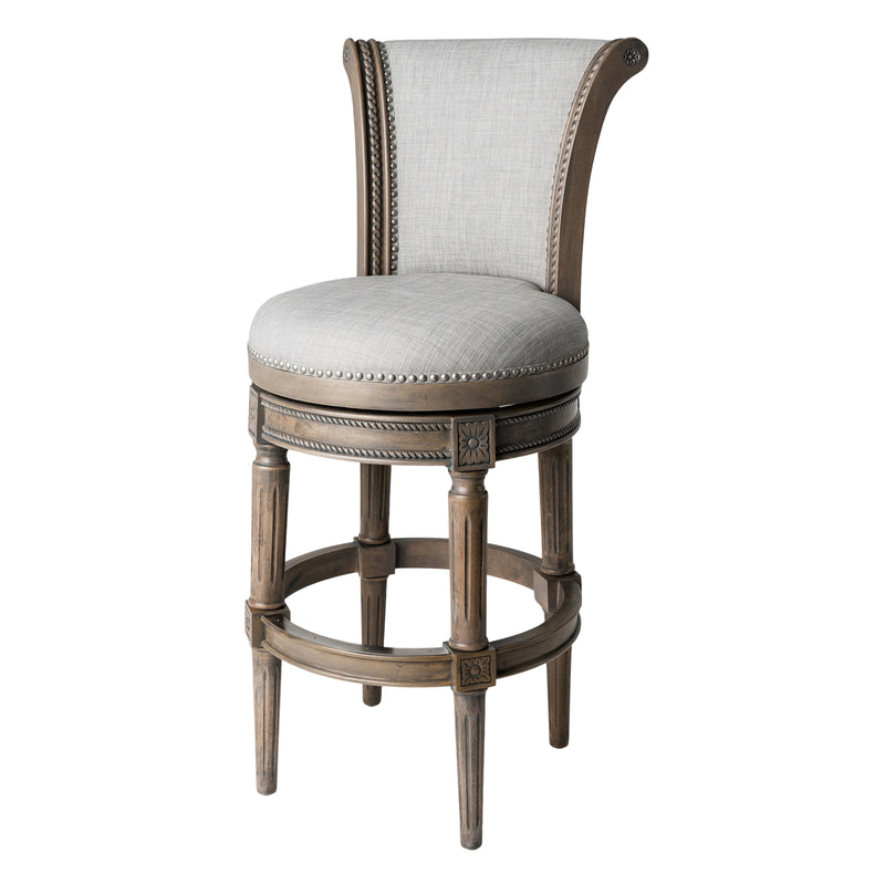 Maven Lane Pullman High-Back Swivel Stool, Reclaimed Oak, Bar Height (Open Box)