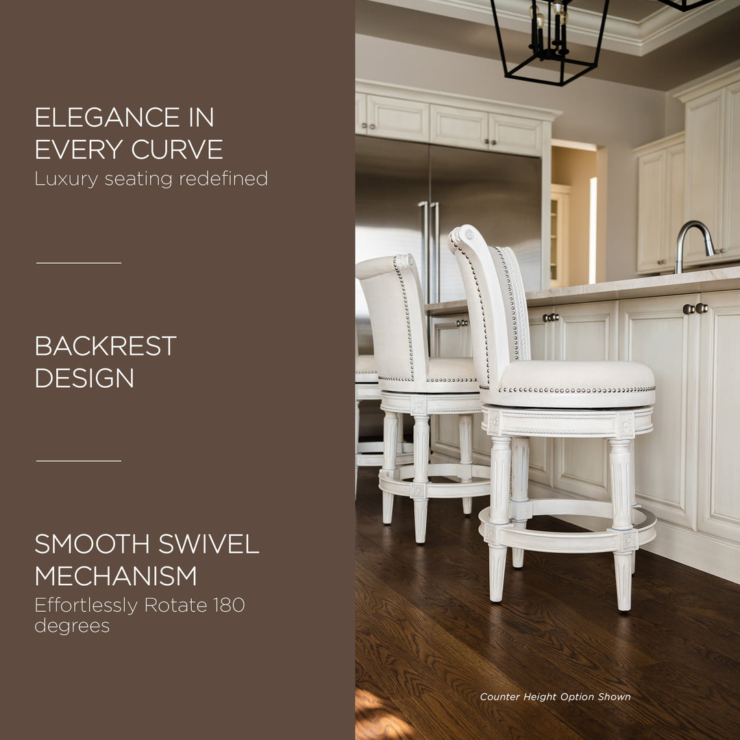 Pullman Wooden Swivel 30"H Bar Stool Kitchen Chair, White Oak(For Parts)(4 Pack)