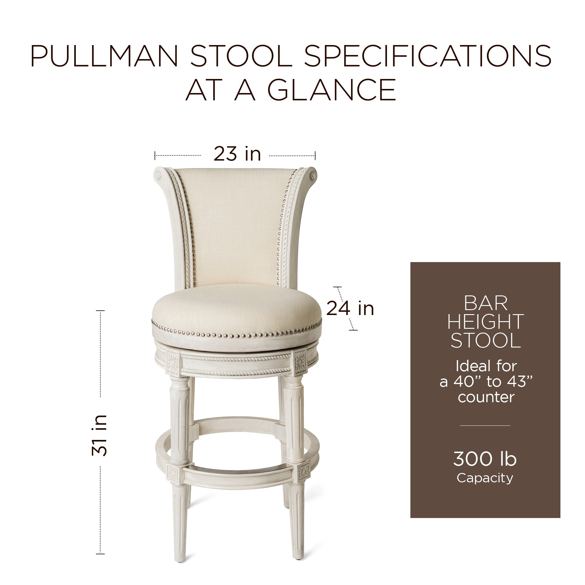 Pullman Wooden Swivel 30"H Bar Stool Kitchen Chair, White Oak(For Parts)(4 Pack) - VMInnovations