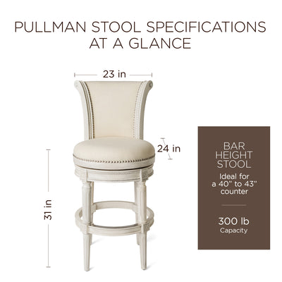 Pullman Wooden Swivel 30"H Bar Stool Kitchen Chair, White Oak(For Parts)(4 Pack) - VMInnovations