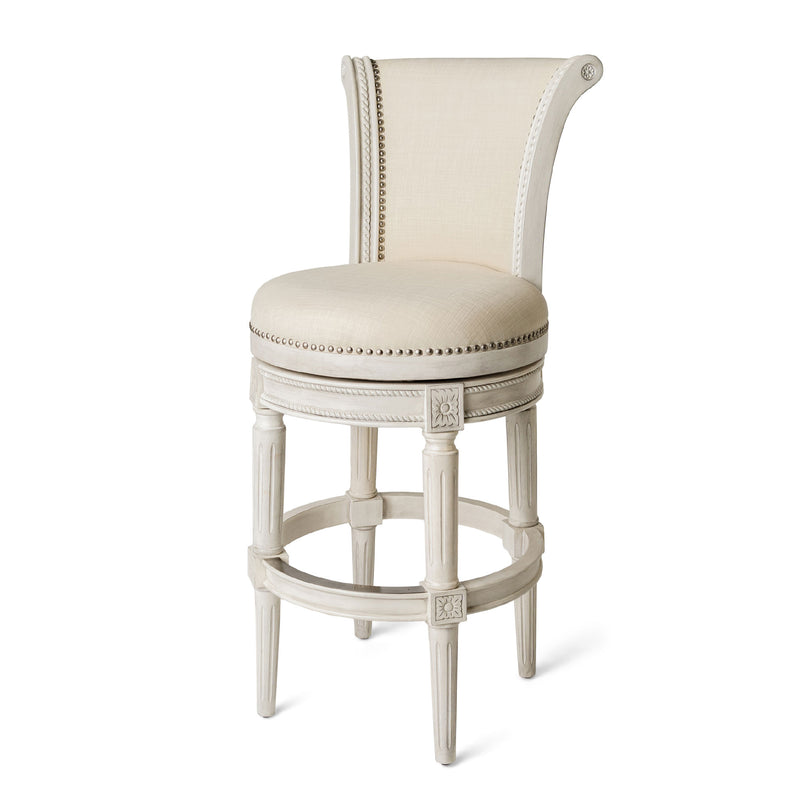 Maven Lane Pullman High-Back Swivel Bar Stool, White Oak, Bar Height (Used)