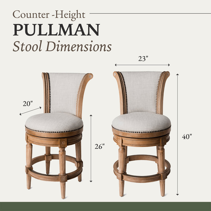 Maven Lane Pullman Swivel Stool, Weathered Oak, Counter Height (Used) (2 Pack)