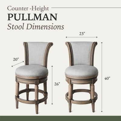 MavenLane Pullman Kitchen Swivel Counter Stool Reclaimed Oak,Set of 4(For Parts)