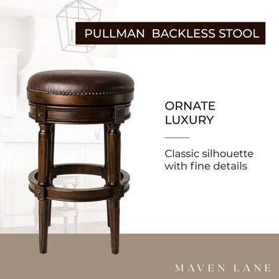 Pullman Backless Swivel Bar Stool 30"H, Dark Walnut Finish (For Parts) (4pk)