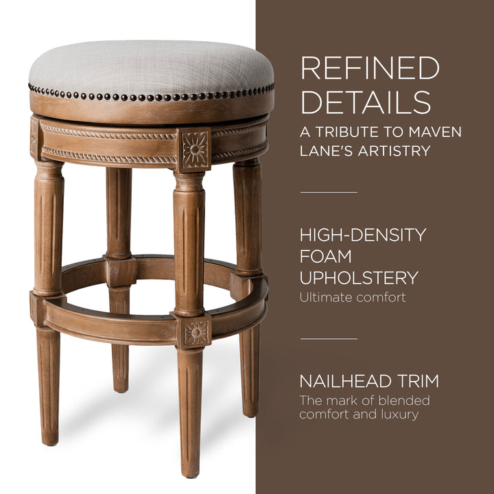 Pullman Backless Swivel Kitchen Bar Stool 30"H, Weathered Oak Finish (Used)