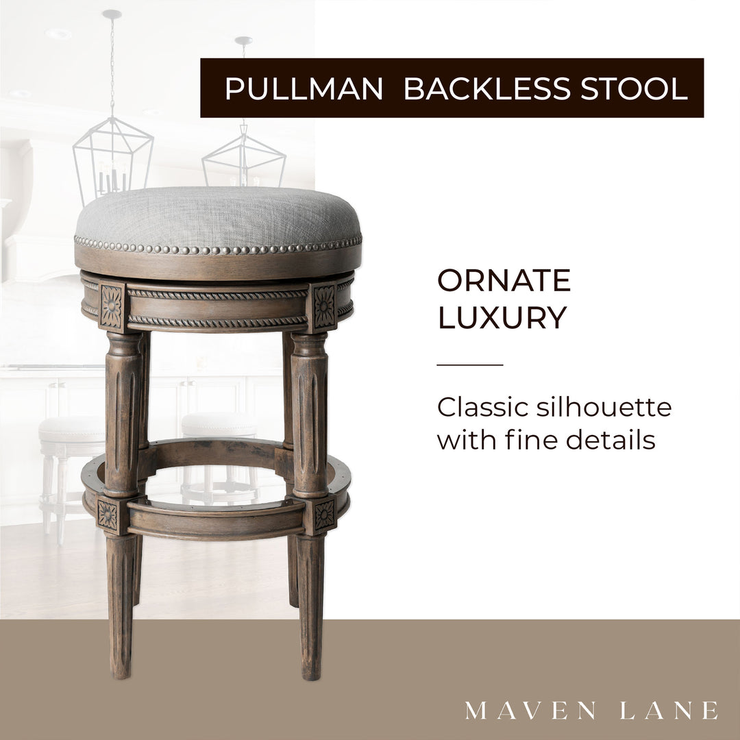 Maven Lane Pullman Swivel Bar Stool, Reclaimed Oak, Bar Height (Used) (2 Pack) - VMInnovations