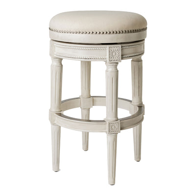 Maven Lane Pullman Backless Kitchen Swivel Stool White Oak, Bar Height (Used)