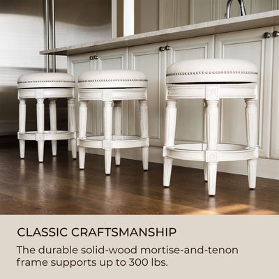 Maven Lane Pullman Swivel Bar Stool White Oak, Bar Height (Open Box) (2 Pack) - VMInnovations