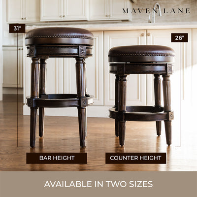 Maven Lane Pullman Swivel Bar Stool, Dark Walnut, Counter Height (Used) (4 Pack) - VMInnovations