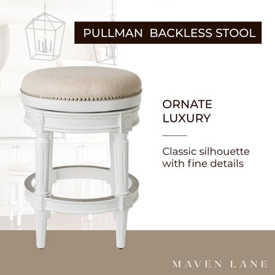 Maven Lane Pullman Bar Stool, Alabaster White,Counter Height (Open Box) (4 Pack)