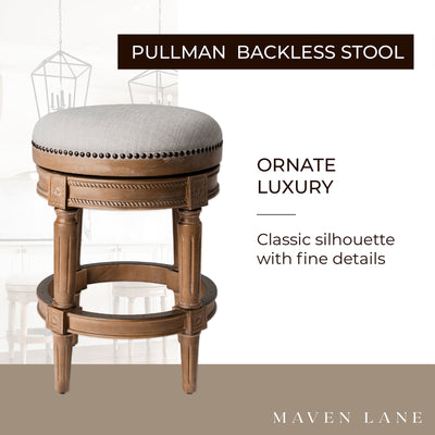 Maven Lane Pullman Bar Stool, Weathered Oak, Counter Height (Open Box) (4 Pack) - VMInnovations