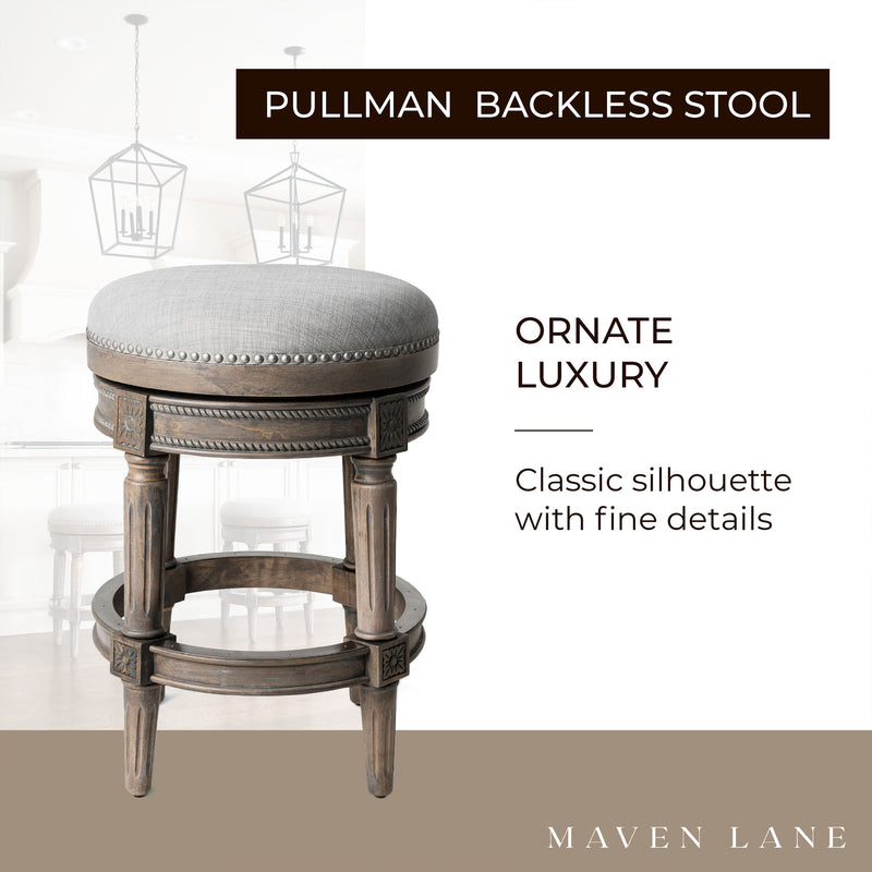 Maven Lane Pullman Backless Swivel Counter Stool Reclaimed Oak (Used) (2 Pack)