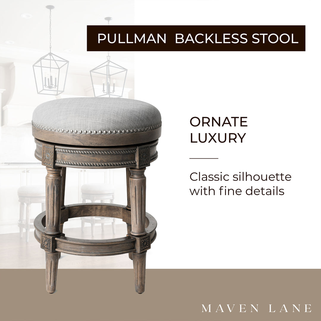 Maven Lane Pullman Swivel Bar Stool, Reclaimed Oak, Counter (Open Box) (4 Pack) - VMInnovations