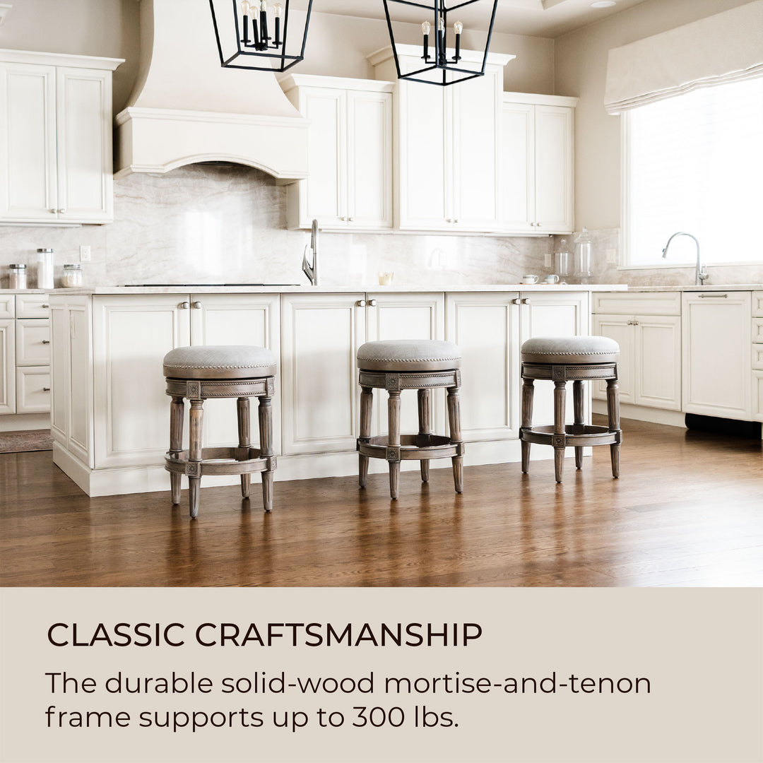 Maven Lane Pullman Backless Swivel Counter Stool Reclaimed Oak (Used) (2 Pack) - VMInnovations