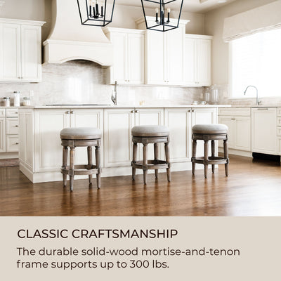 Maven Lane Pullman Backless Swivel Stool, Reclaimed Oak, Counter (Used) (4 Pack) - VMInnovations