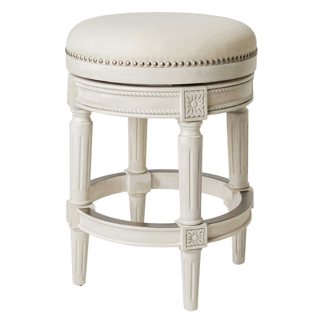 Maven Lane Pullman Backless Swivel Bar Stool, White Oak, Counter Height (Used) - VMInnovations