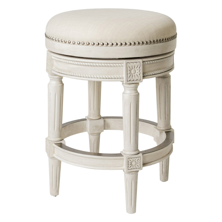 Maven Lane Pullman Backless Swivel Bar Stool, White Oak, Counter Height (Used) - VMInnovations
