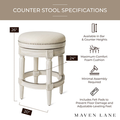 Maven Lane Pullman Swivel Bar Stool, White Oak, Counter Height (Used) (2 Pack)