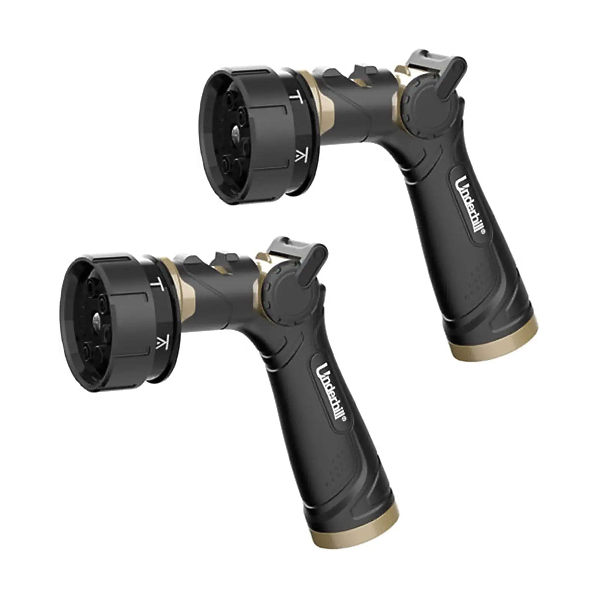 Underhill Proline Master Gold 7 Spray Pattern Hose Nozzle w/ 3/4" Inlet (2 Pack) - VMInnovations
