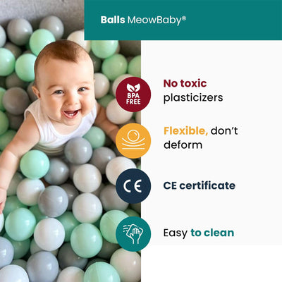 MeowBaby Round 35 x 11.5 Inch Foam Ball Pit w/ 200 Balls, Pastel Pink/Gray(Used) - VMInnovations